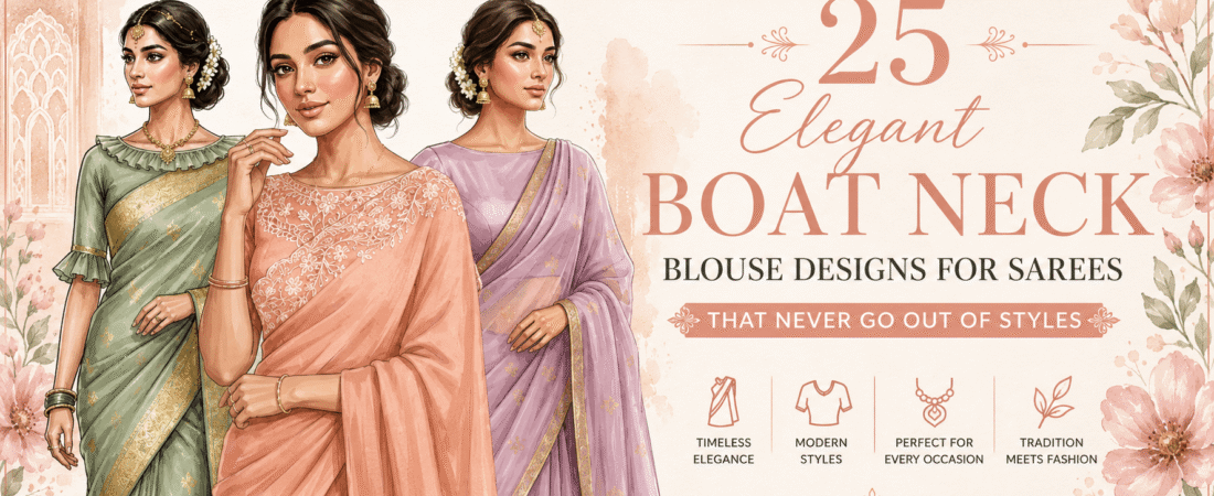 25 Latest Boat Neck Blouse Designs for Sarees That are Trending in 2026