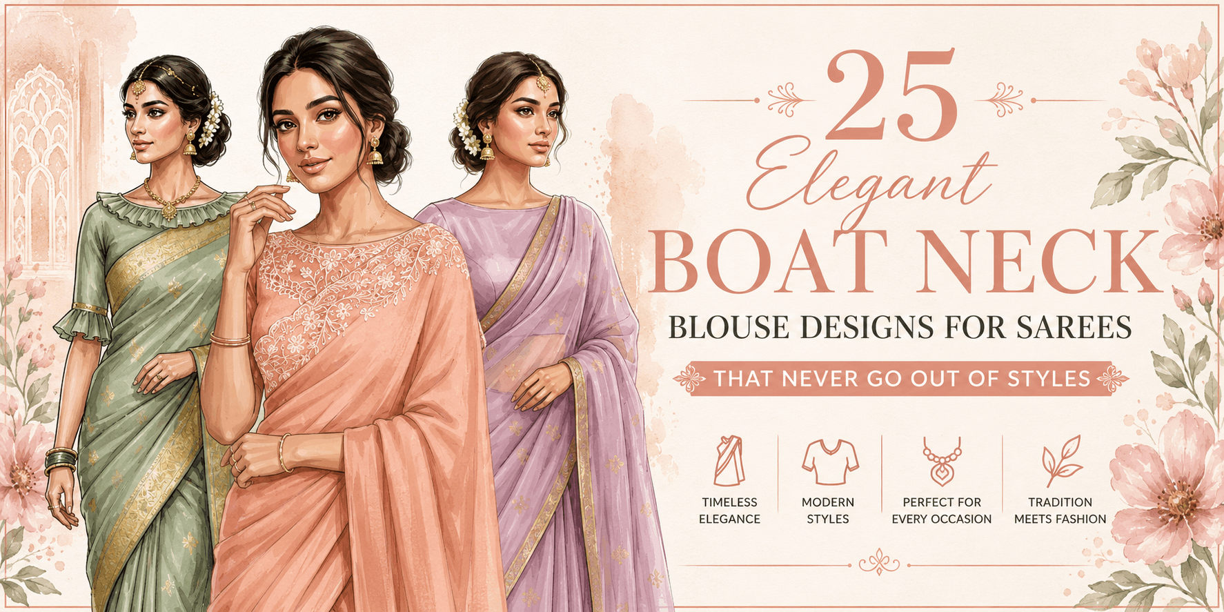 25 Latest Boat Neck Blouse Designs for Sarees That are Trending in 2026