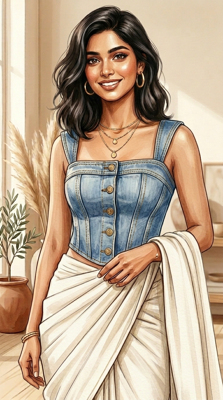 denim blouse design for gen z