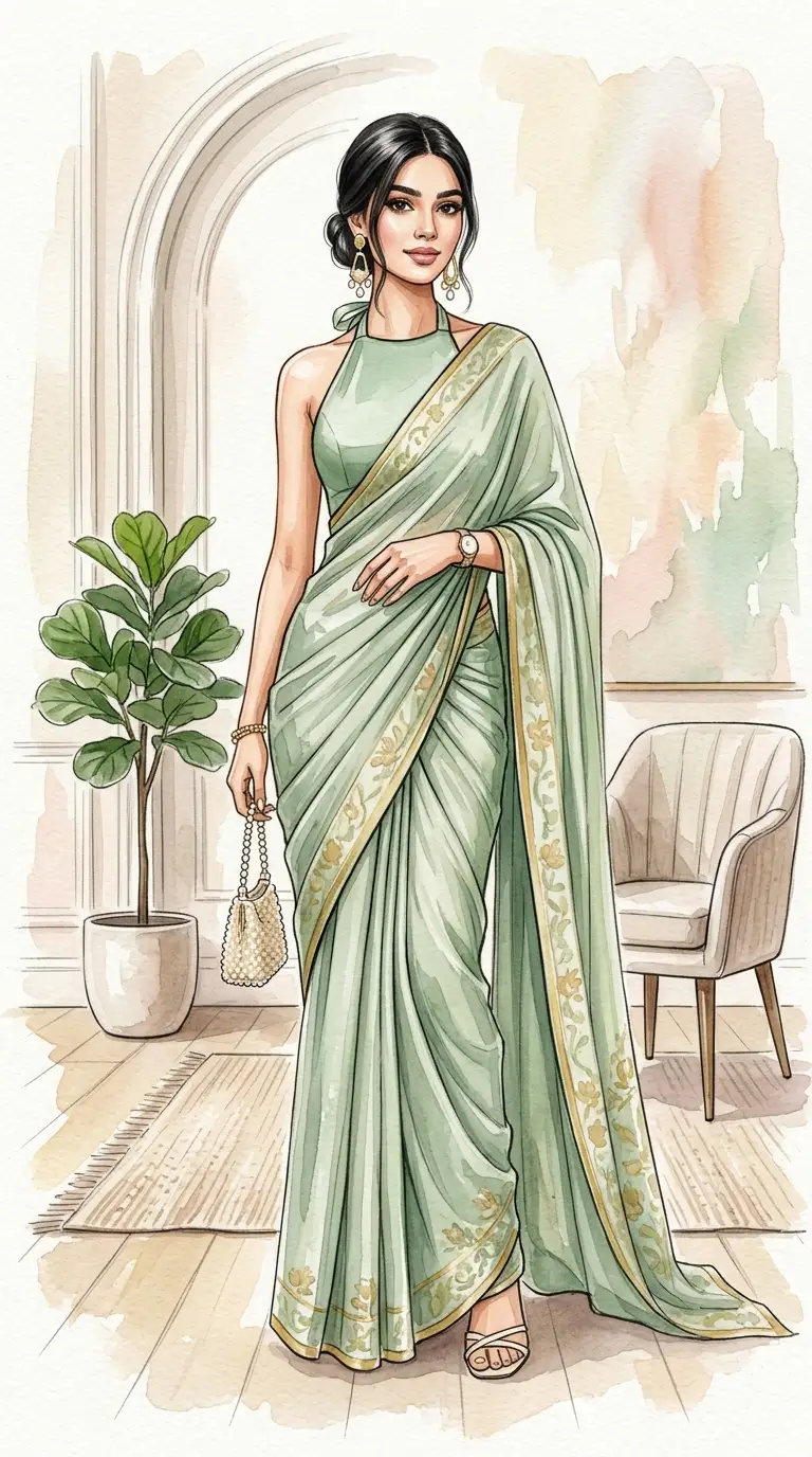 aesthetic saree outfit