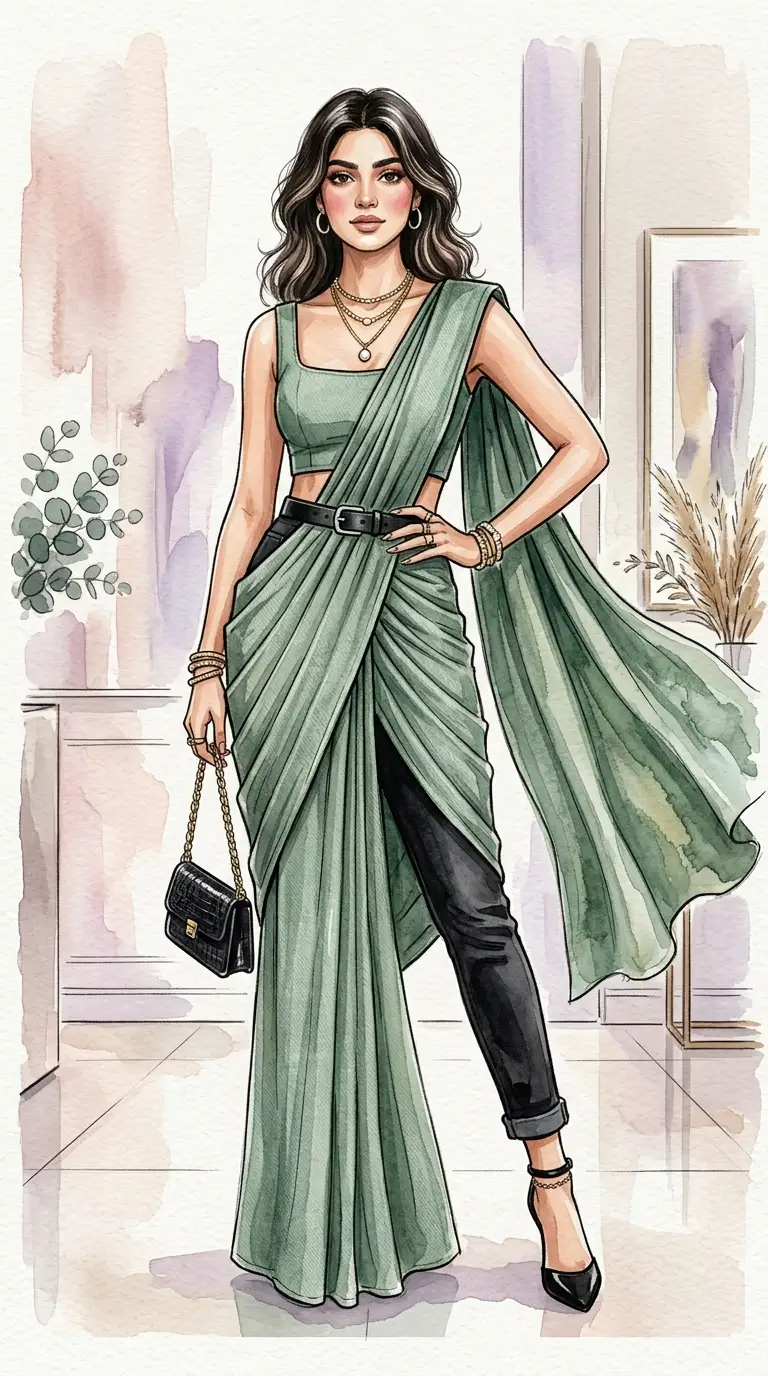 modern saree styling ideas