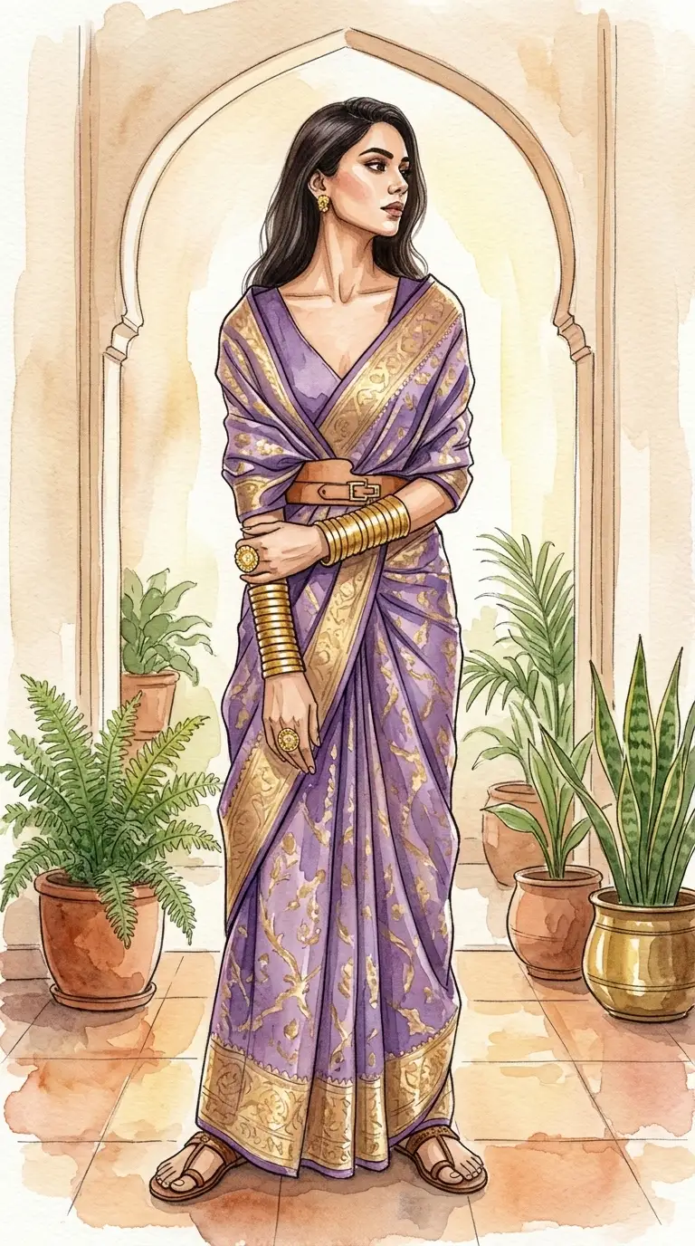 Belted Saree Style