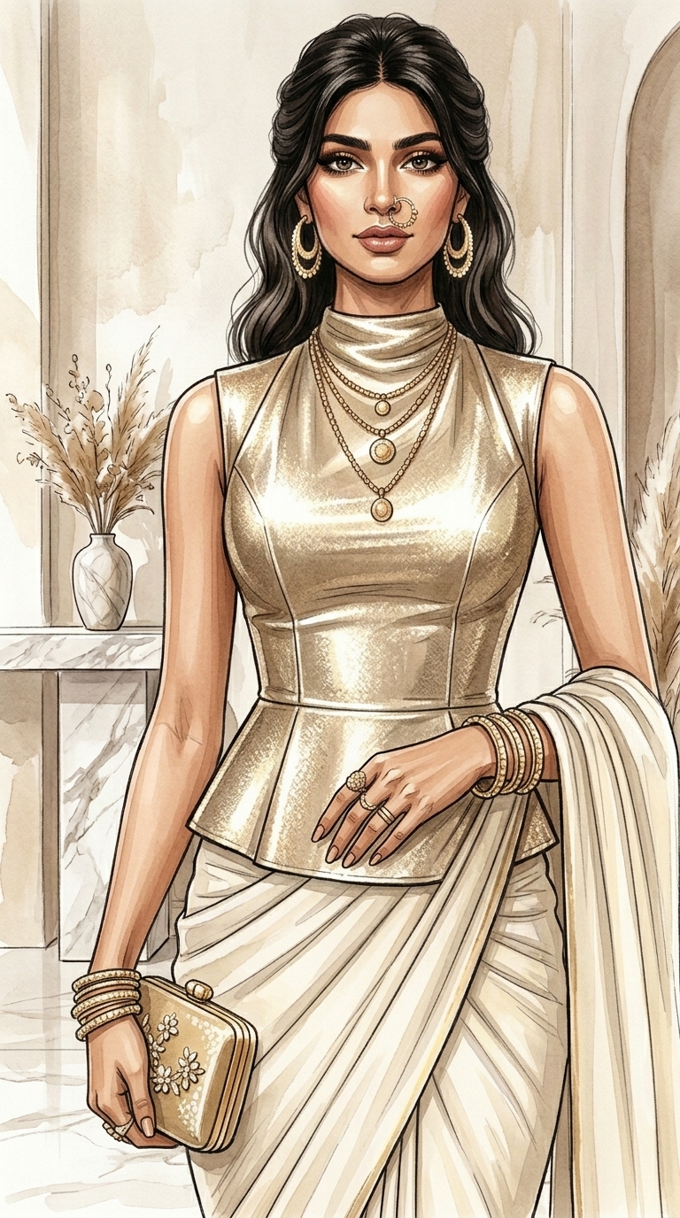 modern blouse design for weeding saree
