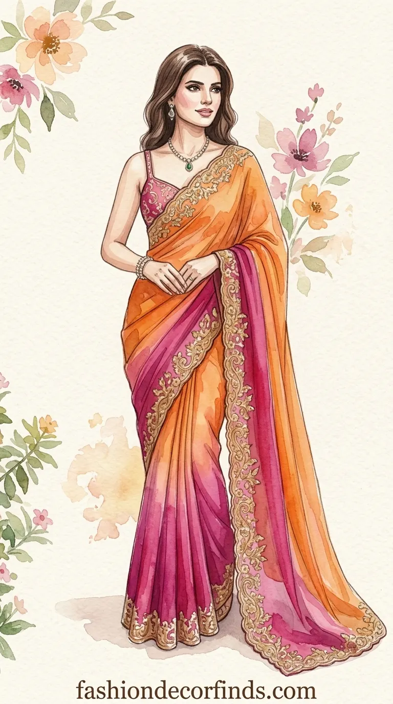 Organza Silk Saree Style