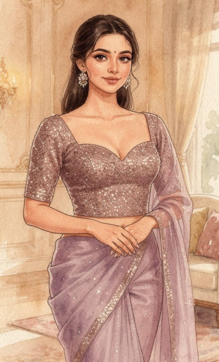 sweet heart neck blouse design