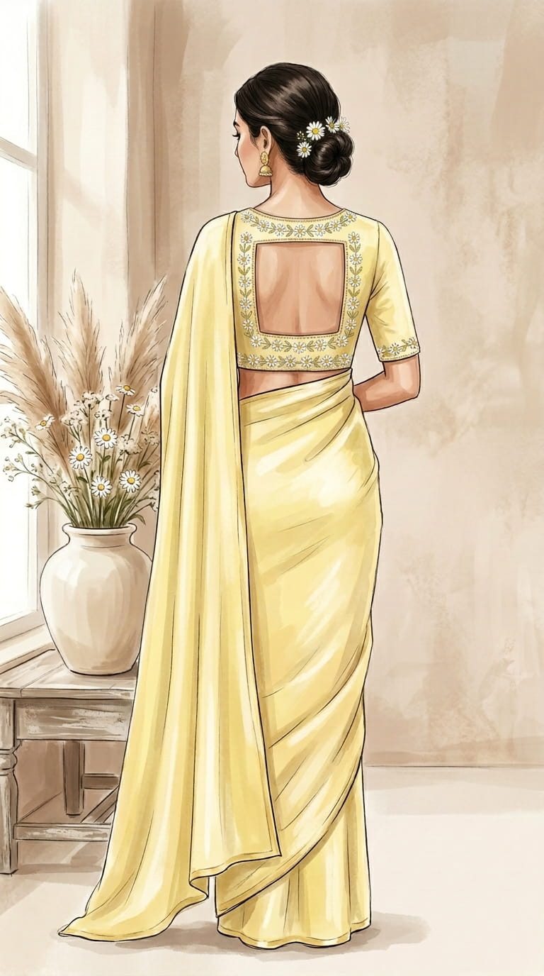 Square Gen Z back blouse Design