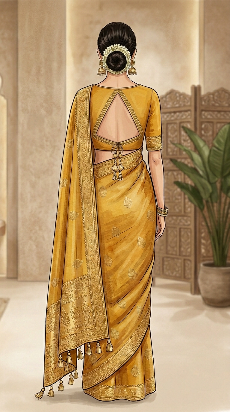 Triangle Blouse back design