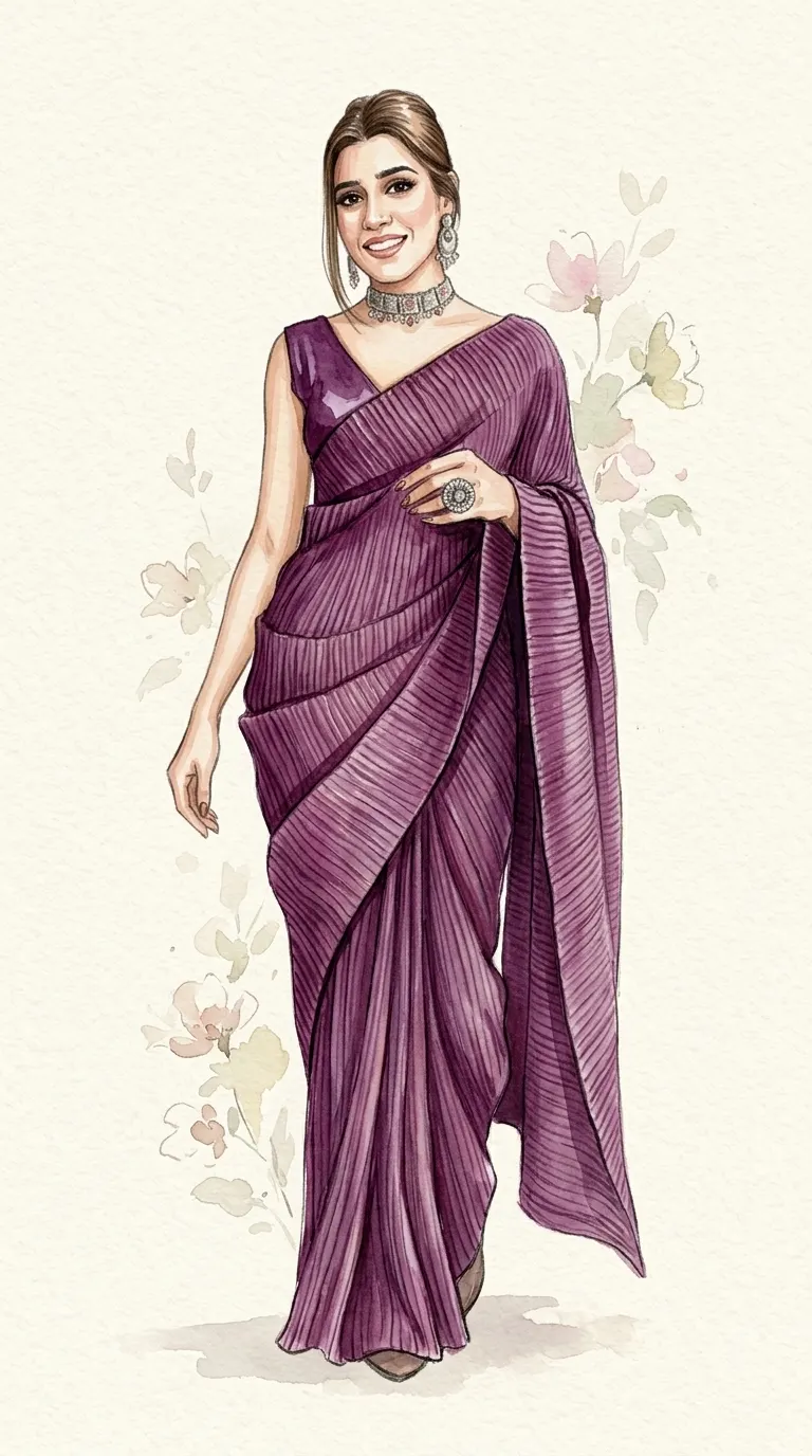 Crushed Modern Saree Fabric