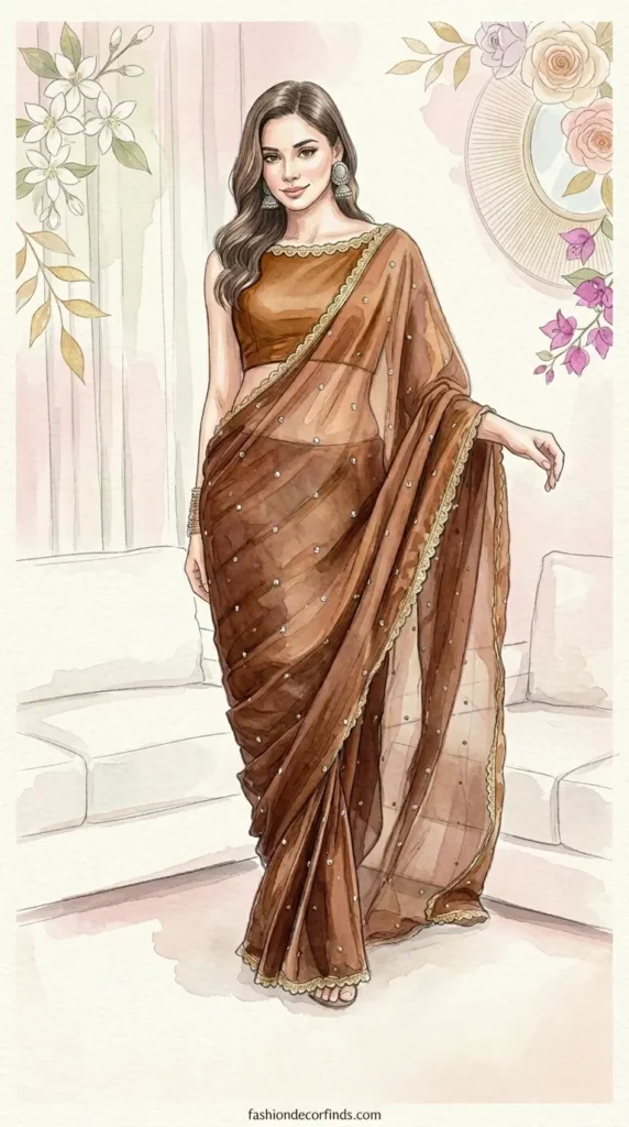 georgette GenZ saree outfit.