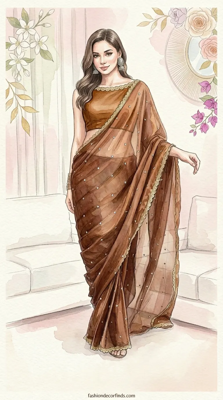georgette GenZ saree outfit.