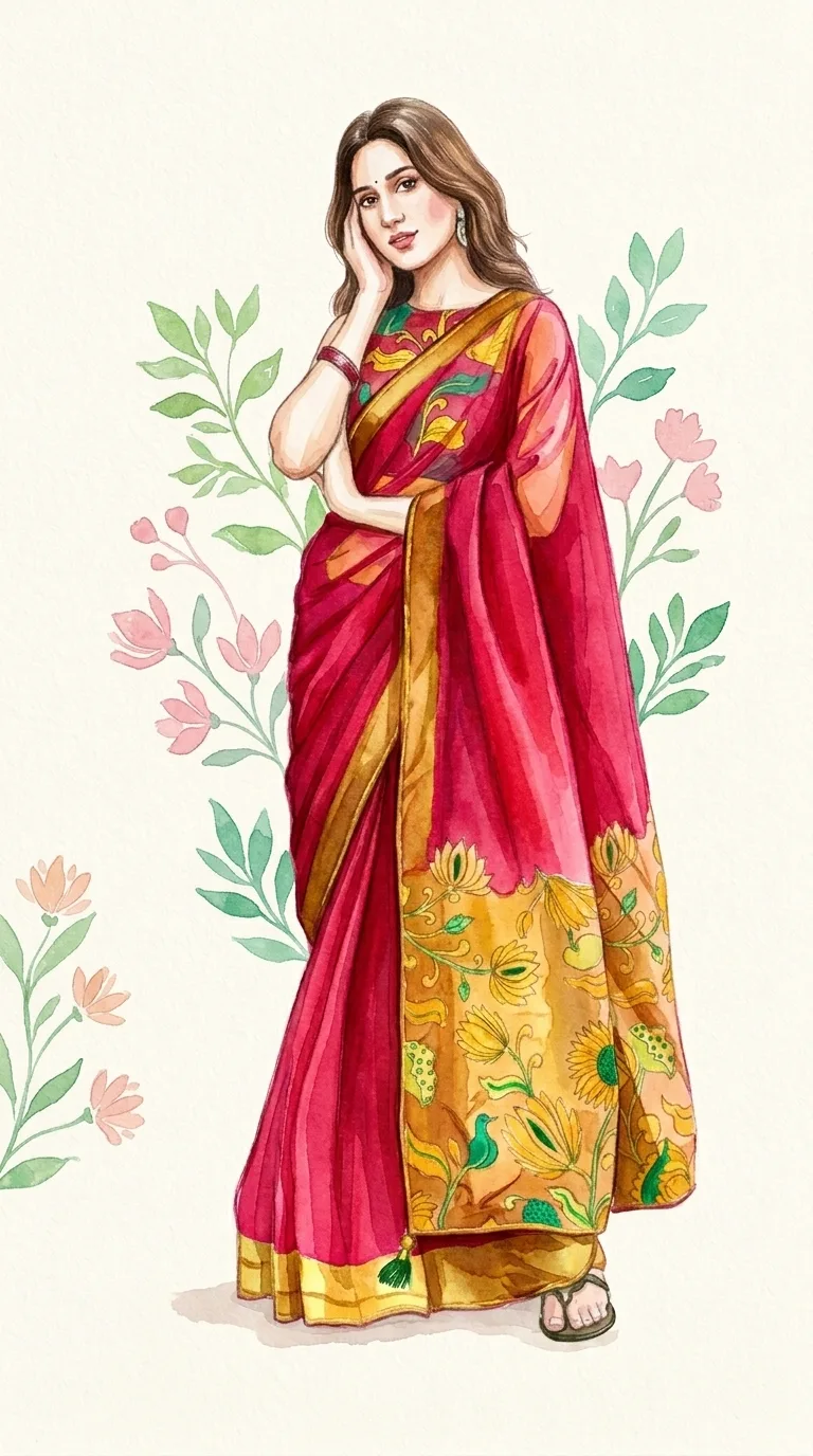 Linen Saree Outfit