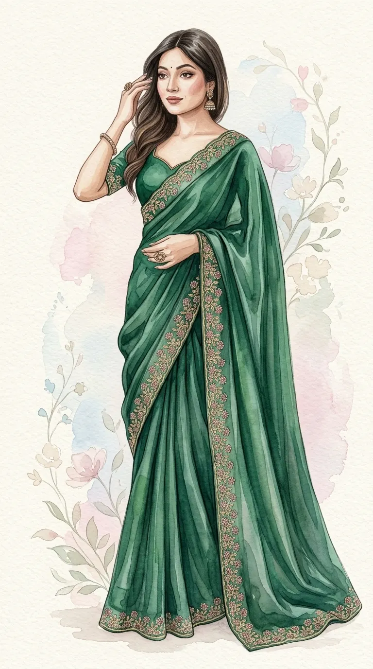 Tissue Saree look
