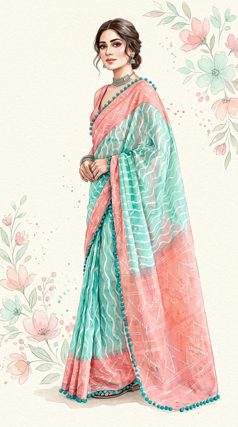 Fashionable saree prints