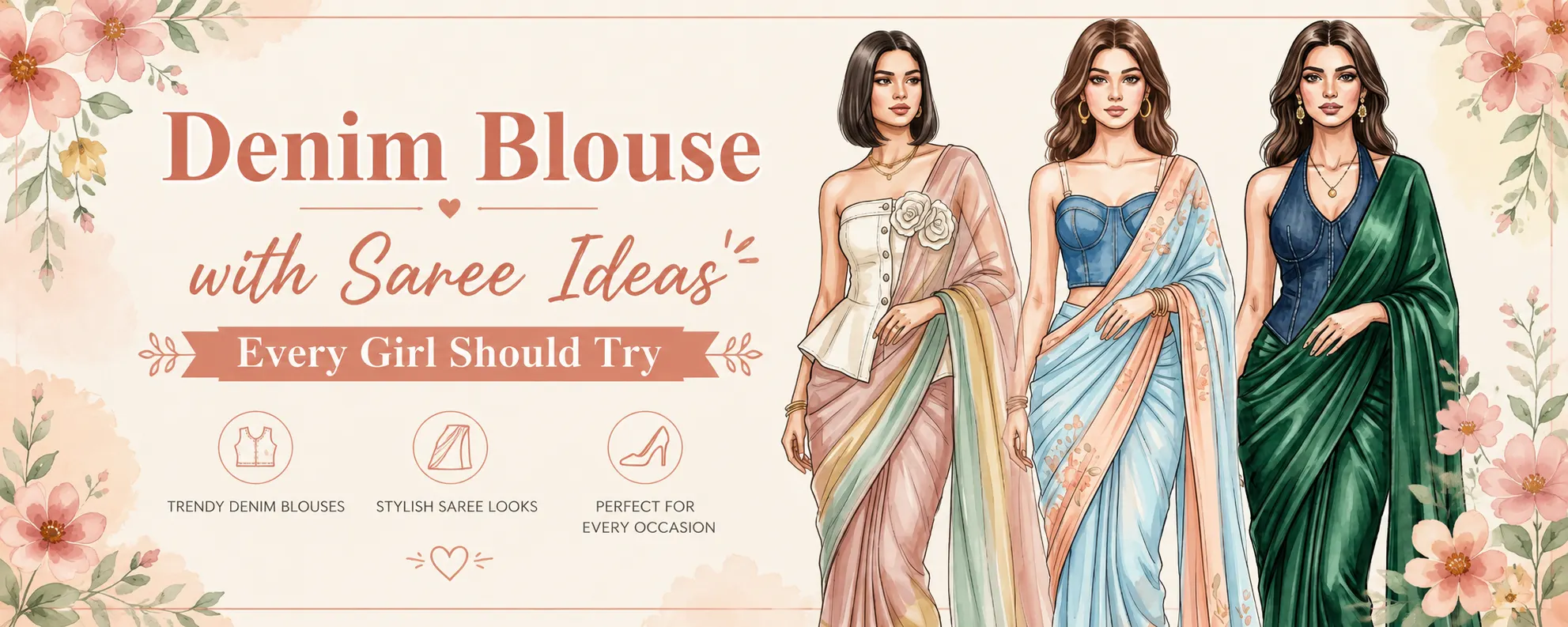 10 Denim Blouse and Saree Combinations Every Girl Loves in 2026