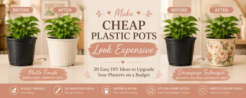 make Cheap plastic pots look expensive decorative planter