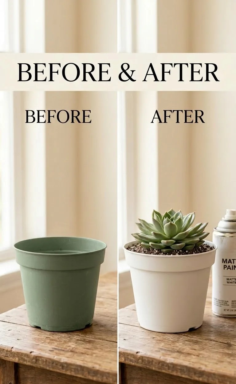 matte white painted plastic pot minimalist home decor