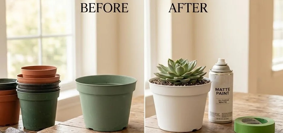 Make a Cheap Plastic Pot Look Expensive With Matte White